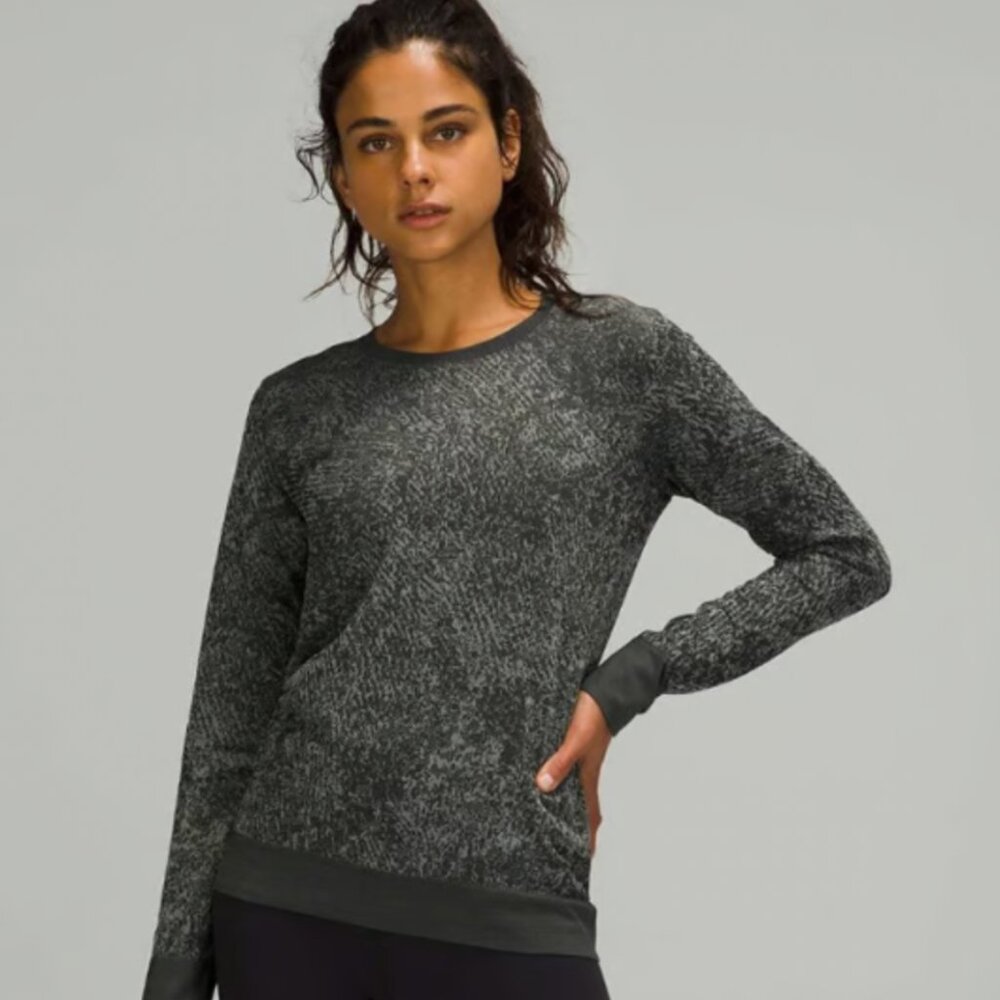 Lululemon Swiftly Breathe Long Sleeve | Floral Fauna Black / Rhino Grey